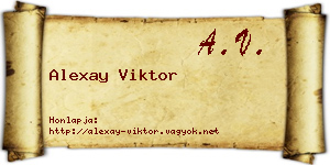 Alexay Viktor névjegykártya